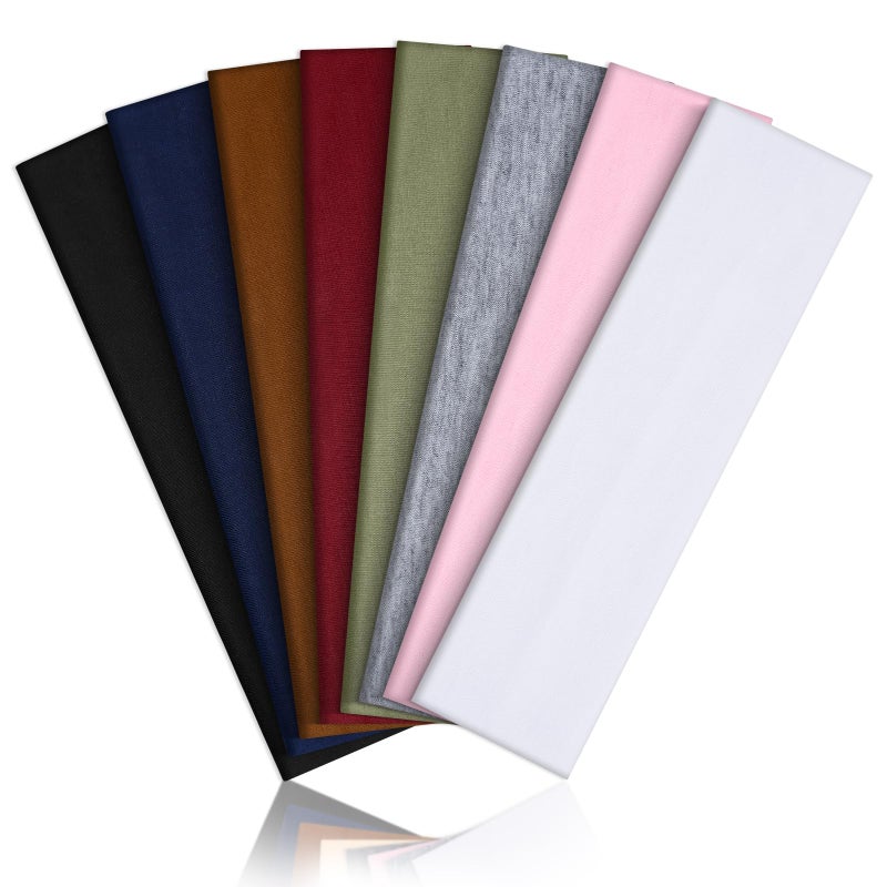Tyfthui 8 Pack Headbands for Women, Elastic Soft Hair Bands Non Slip Women's Fashion Headbands for Daily Workout Yoga Running (Multicolor B) - Image 1