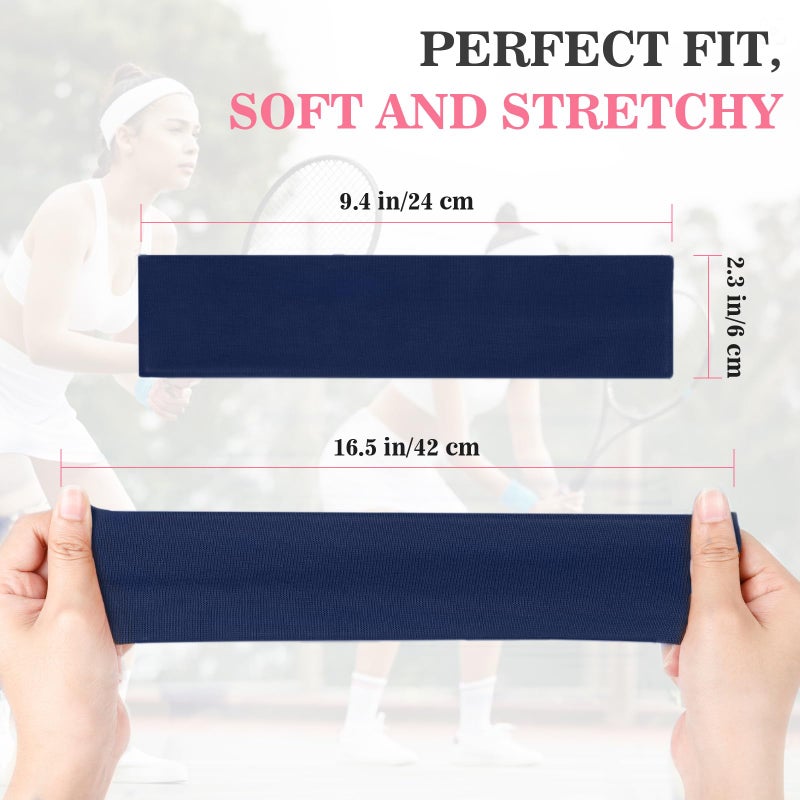 Tyfthui 8 Pack Headbands for Women, Elastic Soft Hair Bands Non Slip Women's Fashion Headbands for Daily Workout Yoga Running (Multicolor B) - Image 2