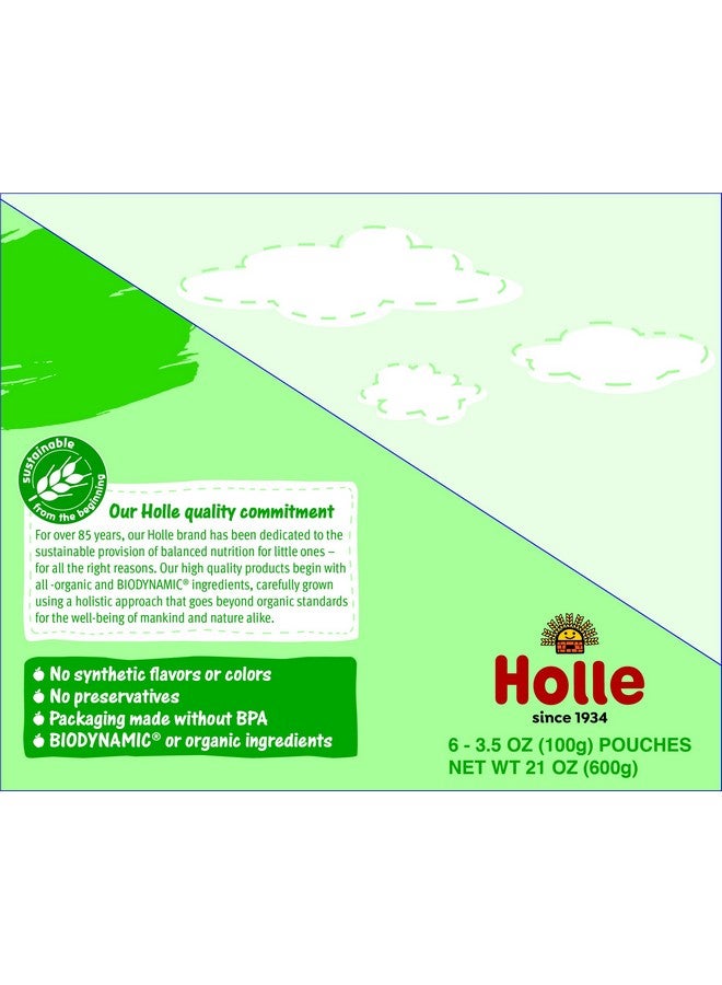 Holle Organic Baby Food Pouches - Power Parrot Baby Puree with Pear, Apple & Spinach - (6 Pack) Organic Baby Snacks + Fruit and Veggie Pouches for Weaning Babies 6 Months and Older - Image 4