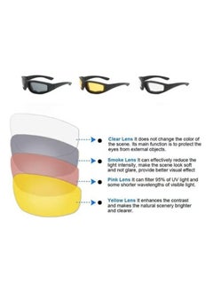 OUTAD 3 Pack Padded Goggles Anti-UV Dustproof Windproof Motorcycle Sunglasses, Outdoor Riding Glasses, Desert Dust Mirror Bike Mirror, Sports Glasses Foam Glasses  - Image 2