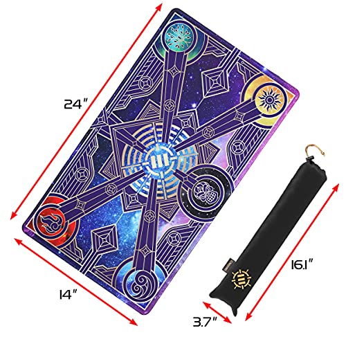 ENHANCE TCG Playmat Tabletop Card Playmat with Stitched Edges Smooth Surface and Drawstring Travel Pouch Compatible with MTG YuGiOh Pokemon Lord of The Rings and Other TCG and LCG Stars - Image 5