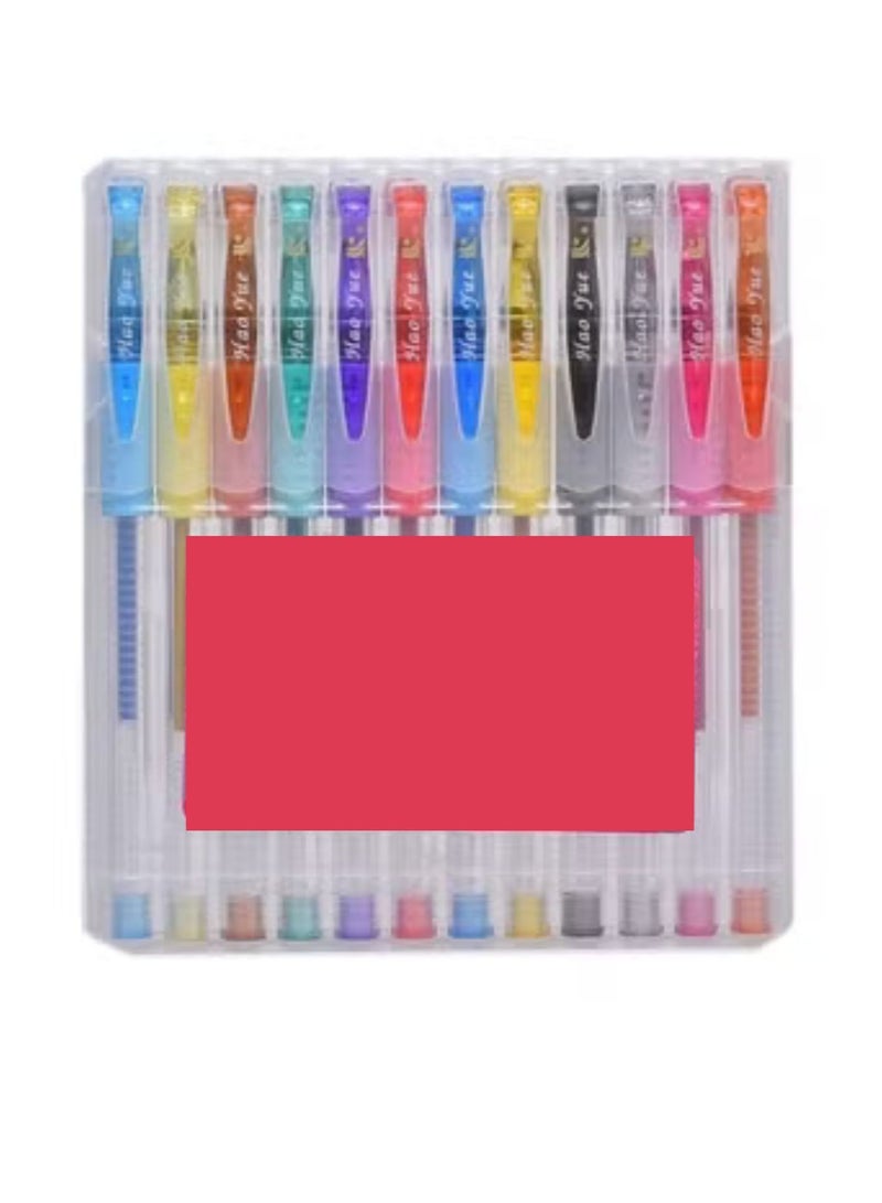 قلم جل لامع بألوان الفواكه 12 لون