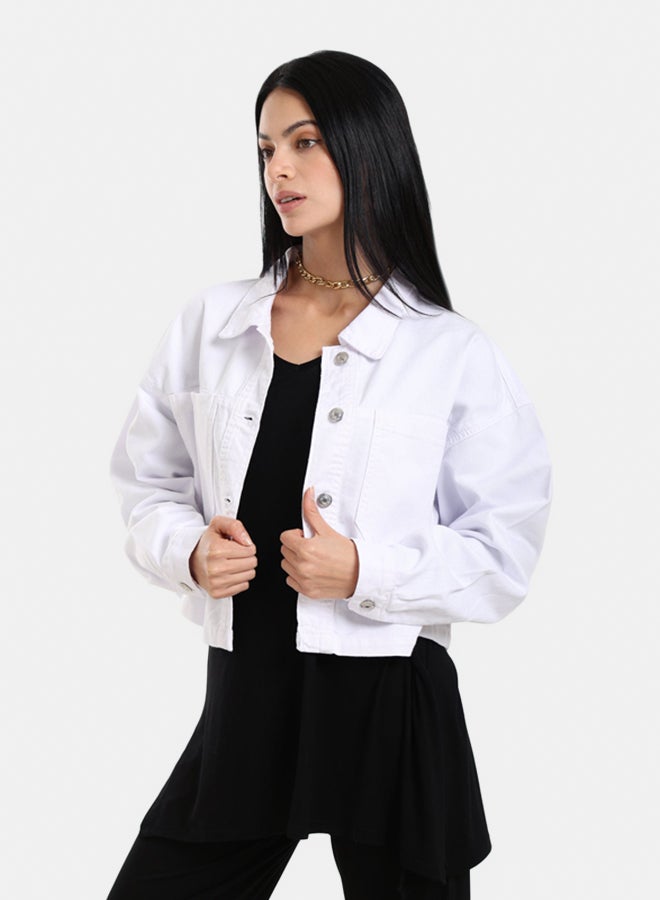 Clue Cropped Denim Jacket  - Image 2
