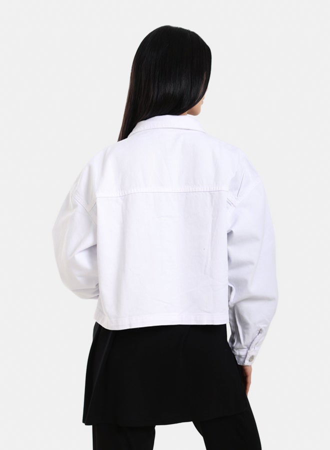 Clue Cropped Denim Jacket  - Image 3