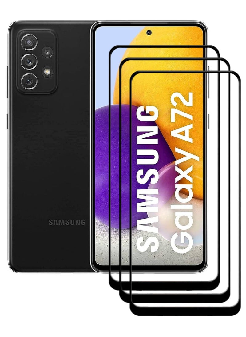 ACLIX 3 Pieces Antistatic ESD Dustproof Premium Quality High Definition Tempered Glass Screen Protector Designed For Samsung Galaxy A72 - Image 1