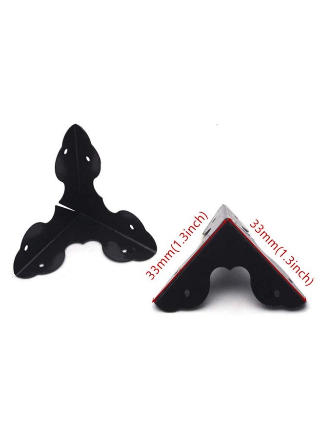 XMHF 12Pcs Box Corner Protector Triangle Metal Case Wooden Box Edge Safety Guard For Furniture Decor 11/4 X 11/4 Black - Image 2