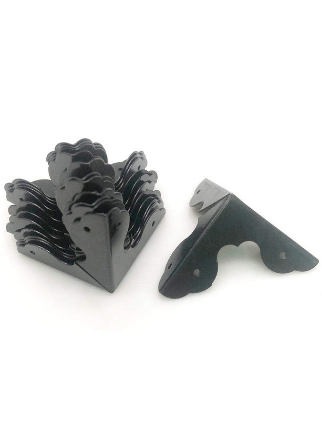 XMHF 12Pcs Box Corner Protector Triangle Metal Case Wooden Box Edge Safety Guard For Furniture Decor 11/4 X 11/4 Black - Image 1