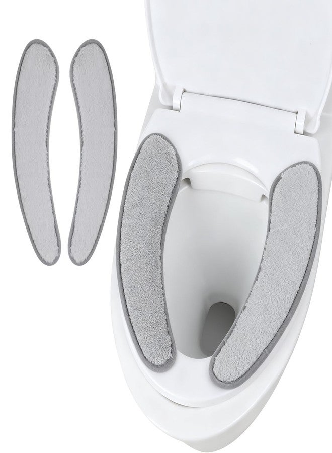 YBEATY Soft Thicker Toilet Seat Cushion Cover Warm Plush Bathroom Toilet Seat Cover with TPR Sticky Adhesive Double Flap Separation Non Slip Flannel Comfortable Washable Reusable Mat for Winter - Image 1