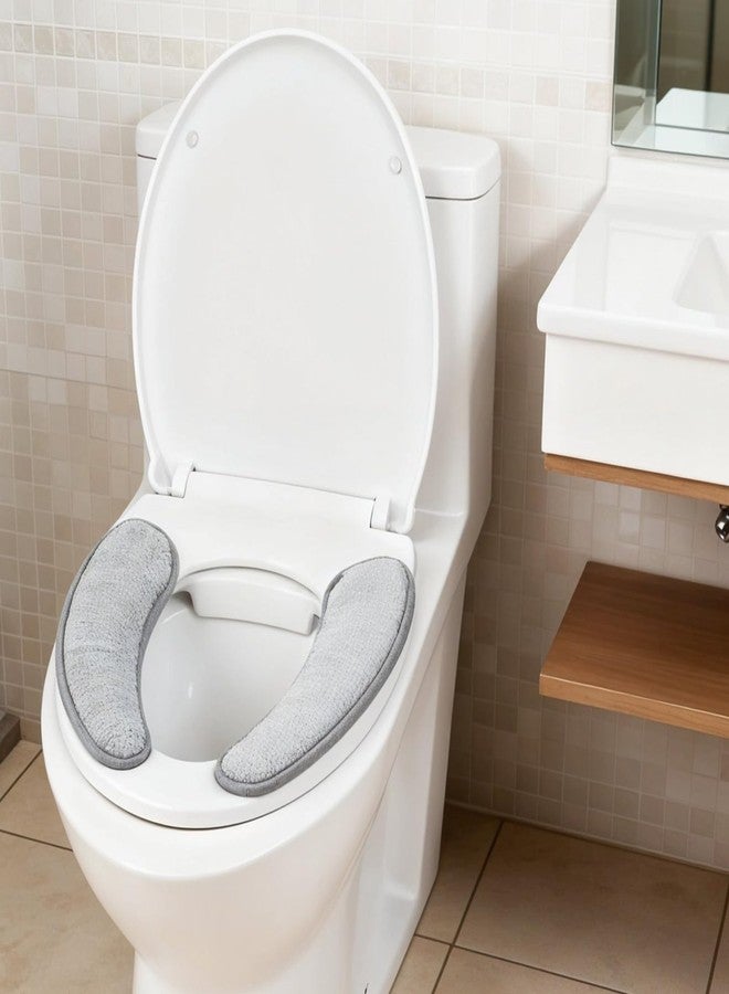 YBEATY Soft Thicker Toilet Seat Cushion Cover Warm Plush Bathroom Toilet Seat Cover with TPR Sticky Adhesive Double Flap Separation Non Slip Flannel Comfortable Washable Reusable Mat for Winter - Image 4