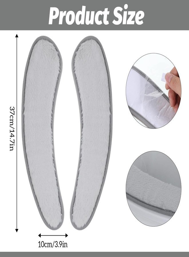 YBEATY Soft Thicker Toilet Seat Cushion Cover Warm Plush Bathroom Toilet Seat Cover with TPR Sticky Adhesive Double Flap Separation Non Slip Flannel Comfortable Washable Reusable Mat for Winter - Image 2