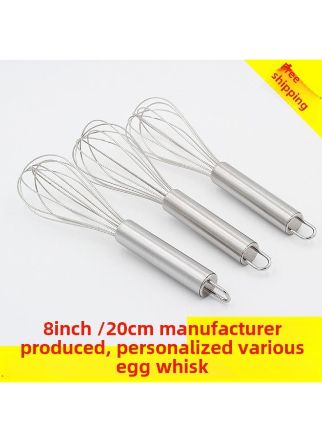 Generic Stainless Steel Egg Beater Manual Household Egg Beater Manufacturers Hand-held Spring Coffee Mixer-Color:12 Inch Egg Beater  - Image 4