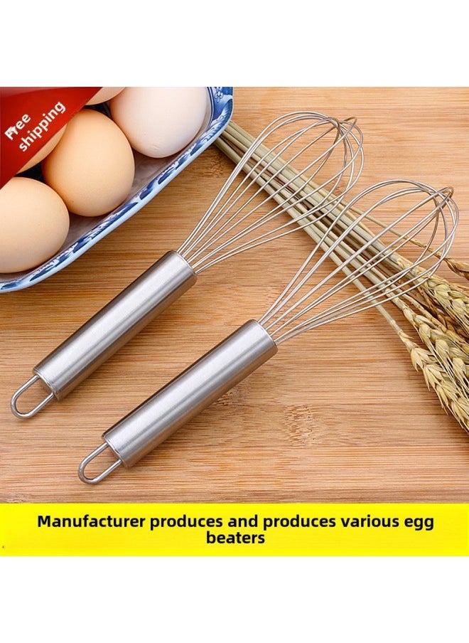 Generic Stainless Steel Egg Beater Manual Household Egg Beater Manufacturers Hand-held Spring Coffee Mixer-Color:12 Inch Egg Beater  - Image 5