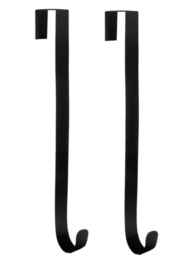 PROMASS Christmas Wreath Hangers15" Metal Wreath Hook Over the Front Door Wreath Hanger for Christmas Decor, Front Door, Wreaths,Coats(2 Pack) - Image 1