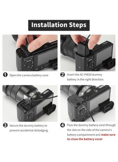 AC PW20 Power Supply Adapter & NP-FW50 Dummy Battery Kit for Sony Alpha Cameras – Compatible with A6500, A6400, A6300, A6100, A6000, A5100, A7 Series, RX10, ZV-E10 – Continuous Power for Photography and Videography - pzsku/ZBE9CEA8D343E31D87E23Z/45/_/1739912749/73d2ede6-f169-4267-8aea-4295f06500a4
