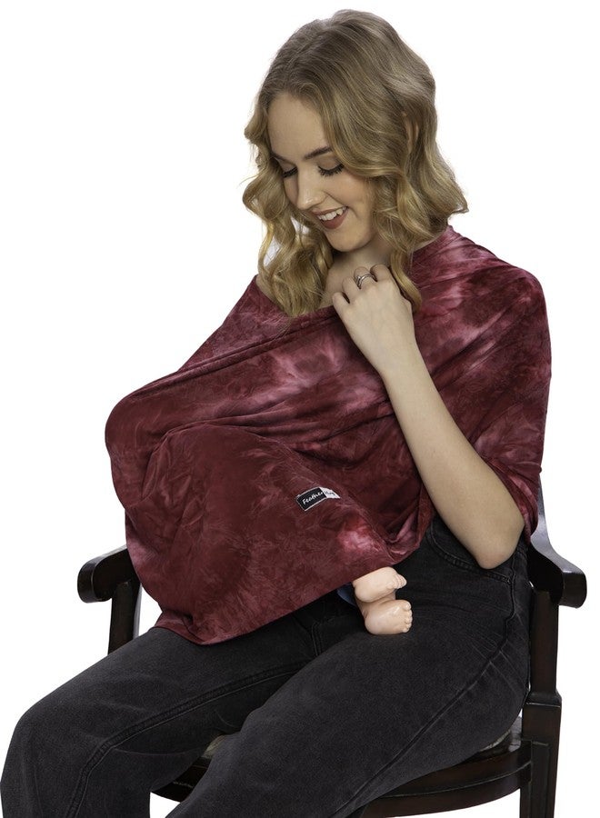 Feather Hug® 360° Premium Nursing Cover for Breastfeeding - Feeding Apron for mom, Stretchy Feeding Cover for Mother, Real Breathable Breast Feeding Cover (Maroon) - Image 1