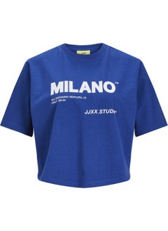 JJXX Crew Neck Printed Navy Blue Women's T-Shirt 12200326  - Image 5