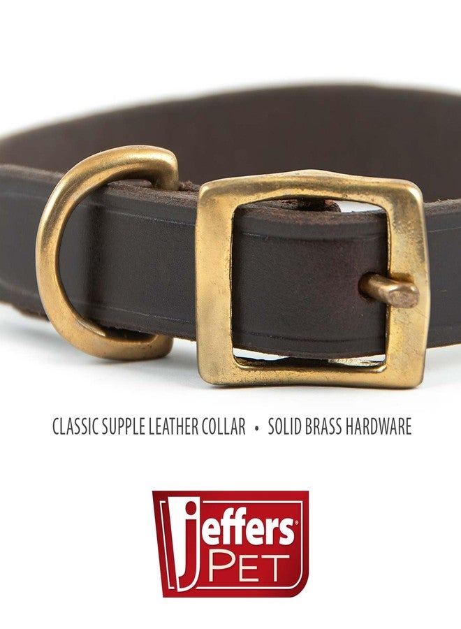 Jeffers Heavy Duty Flat Latigo Leather Dog Collar with Solid Brass Hardware, Adjustable Secure Fit for Dogs, Safe Chestnut Collar for Walking, Training & Outdoor Pet Accessories - 1 1/4" x 25 - Image 3