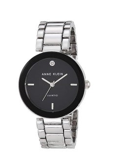 Anne Klein Women's Genuine Diamond Dial Bracelet Watch Silver/Black