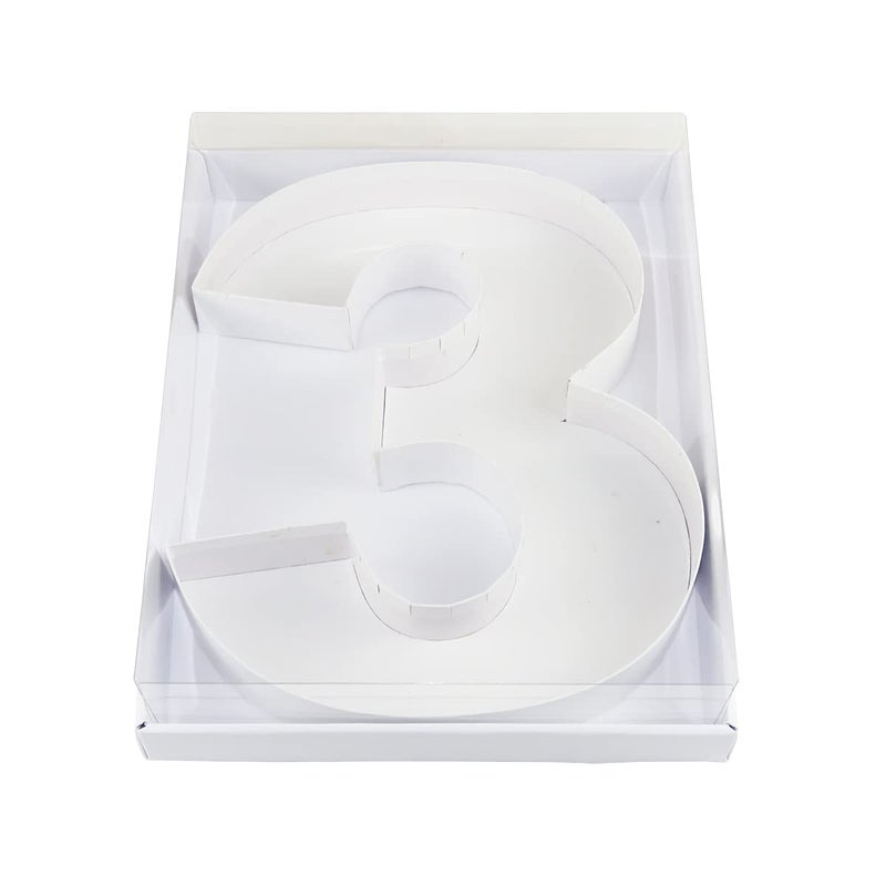 WENPACK 125 Cardboard Carton Number Shaped Tray for Charcuterie Mache Fresas Fillable Sweets Candy Box with Clear Lid White 3