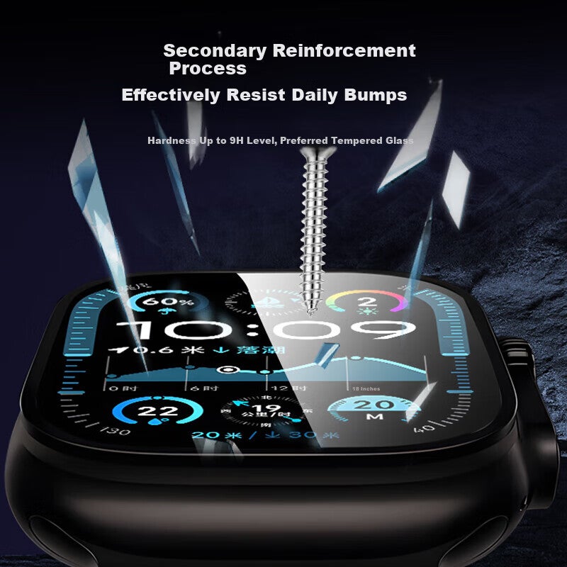 Smorss [2 Pieces Premium] Tempered Glass Screen Protector for Apple Watch Ultra 3/2/1, Anti-Scratch Shatterproof Full Coverage Protective Film for IWatch Ultra 3/2/1 - Image 3