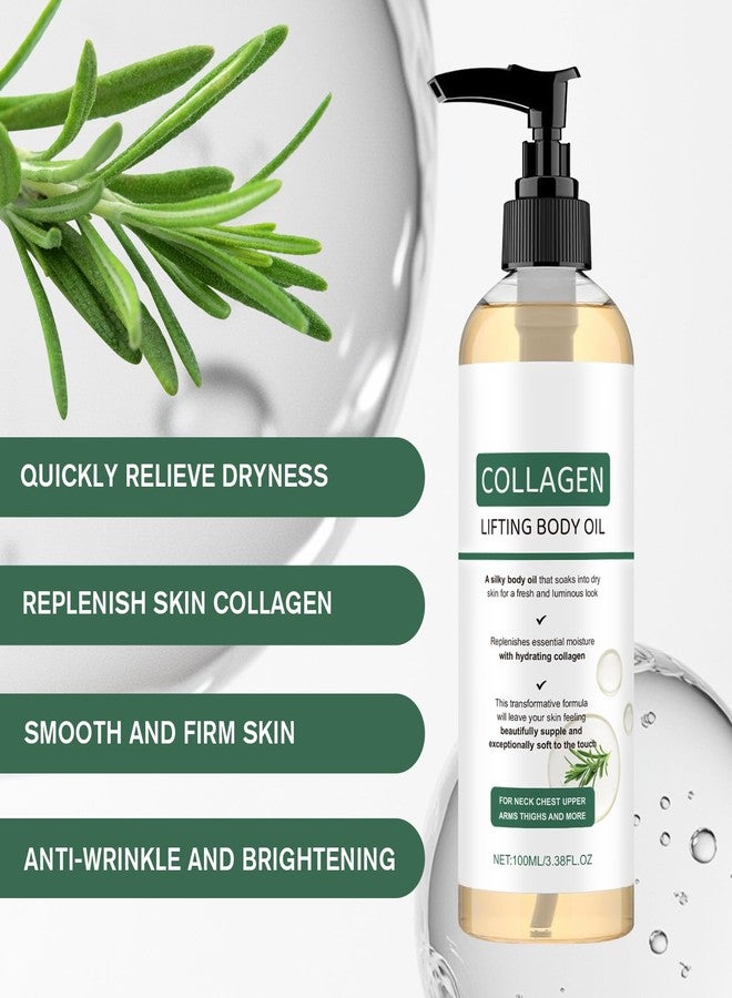 Hydrating Collagen Oil for Body & After Shower - Collagen Lifting Body Oil with Moisturizing Anti Aging Formula, Lightweight Non-Greasy to Smooth Wrinkles & Soften Crepey Skin, 3.8 Fl Oz (1pc) - Image 4