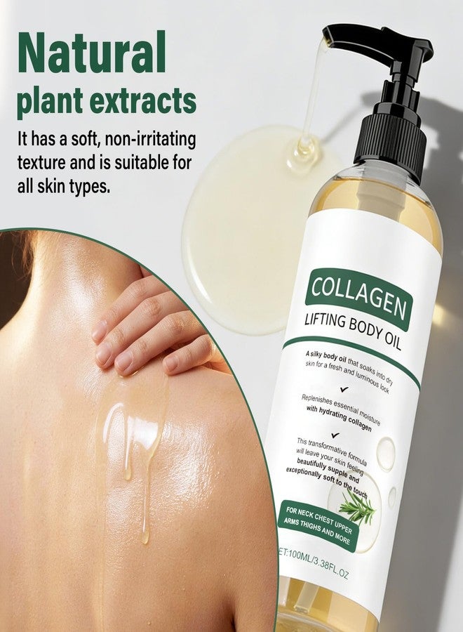 Hydrating Collagen Oil for Body & After Shower - Collagen Lifting Body Oil with Moisturizing Anti Aging Formula, Lightweight Non-Greasy to Smooth Wrinkles & Soften Crepey Skin, 3.8 Fl Oz (1pc) - Image 2