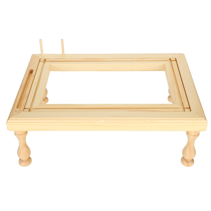 Adjustable Embroidery Frame: Durable Pine Wood, Wax Oil Polished Surface - Insect-Proof Cross Stitch Frame for Home Craft Beginners & Hand Embroidery Projects - Image 2