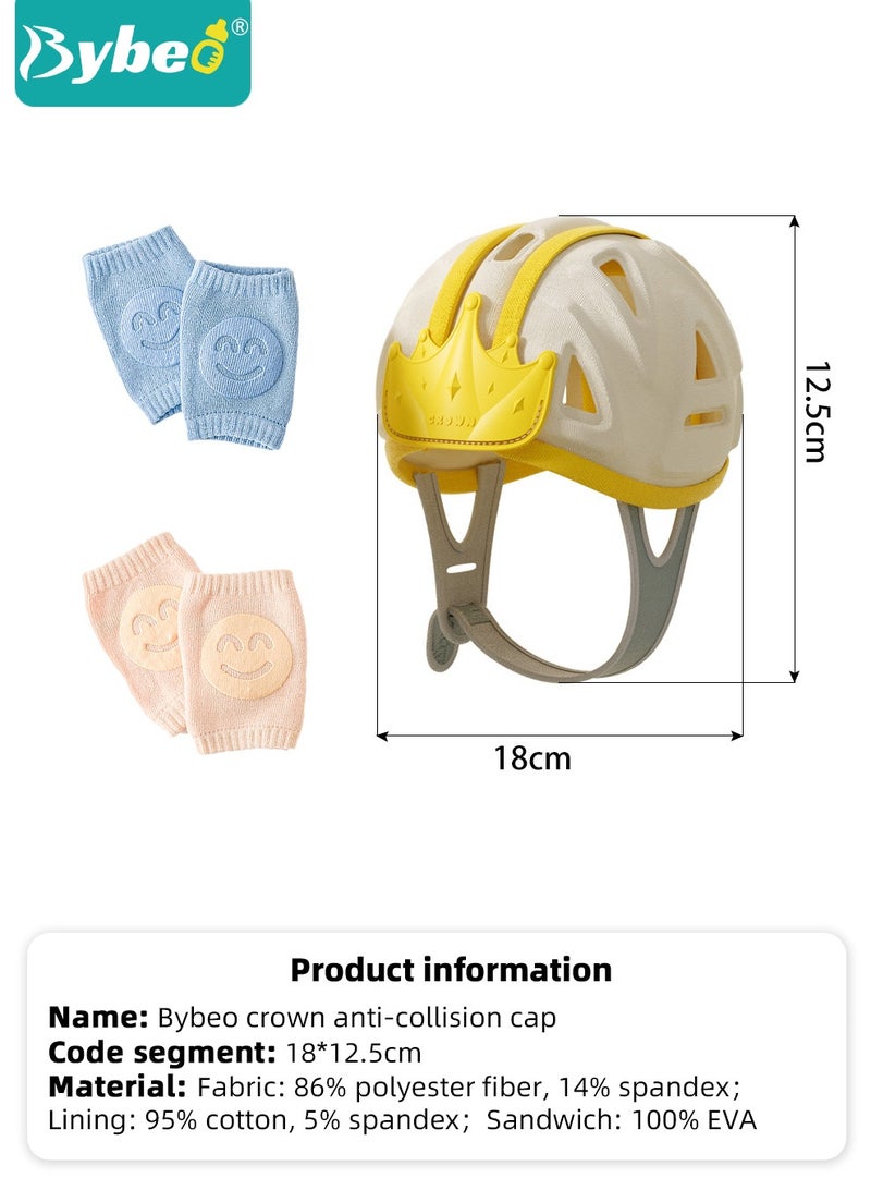 Baby Head Protector Pillow For Toddlers, Baby Head Helmet,  Infant Breathable Safety Protect Hat With 2 Knee Pads for Crawling and Walking, 6 Months-3 Years