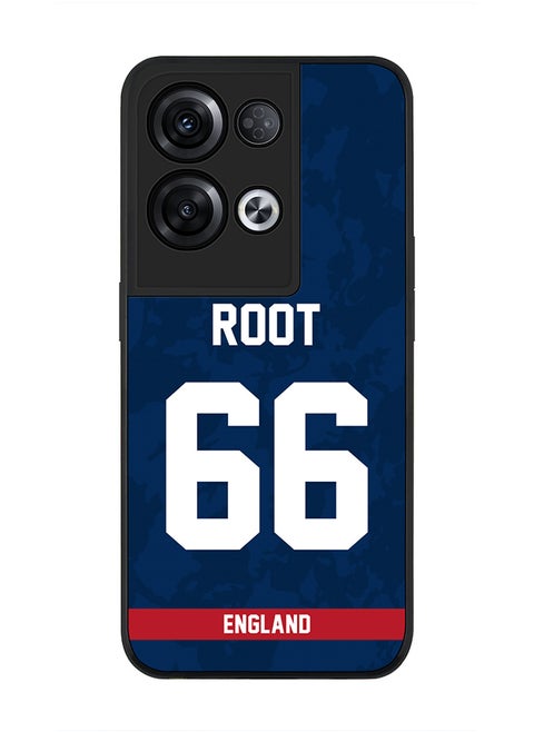 Rugged Black Edge Case for Oppo Reno8 Pro, Slim fit Soft Case Flexible Rubber Edges Thin Cover - Player Name - Joe Root, Jersey Number- 66