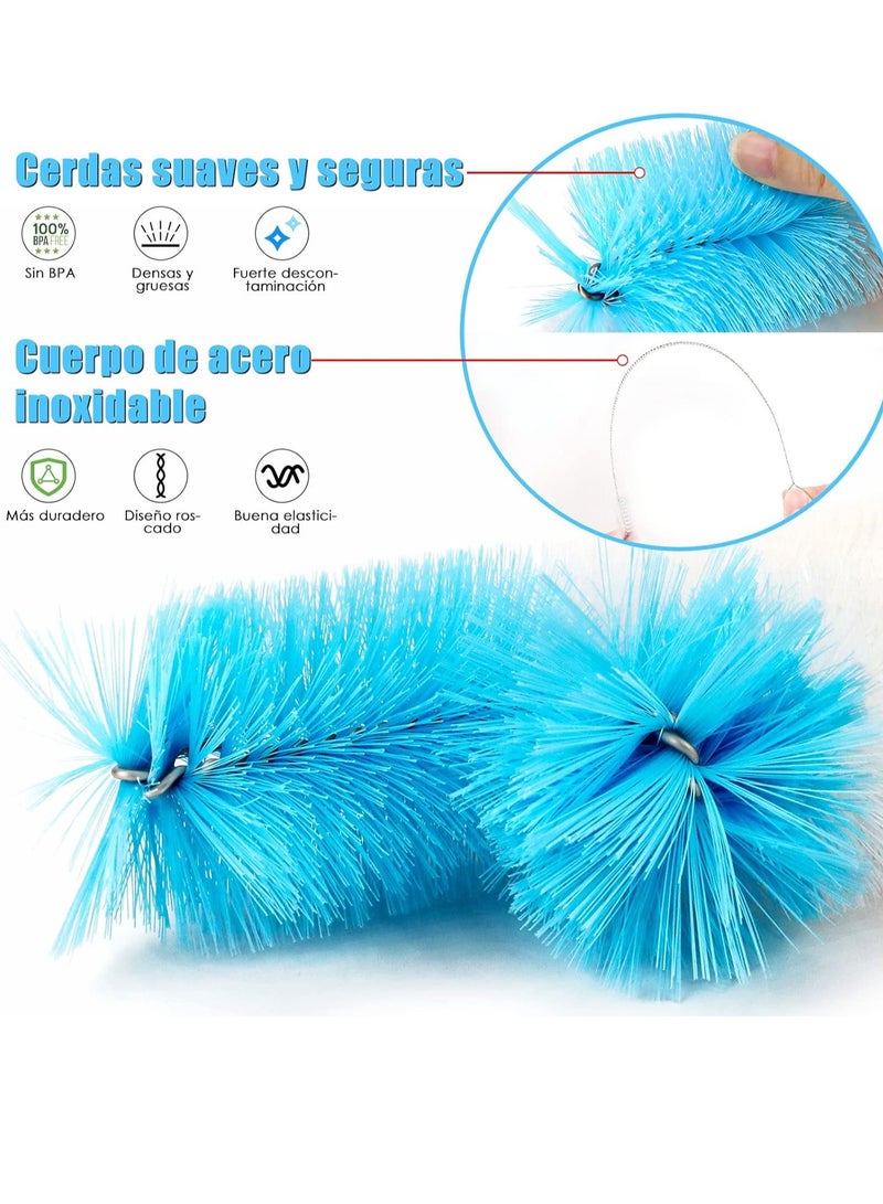 Bottle Brush, Set of 8 Baby Bottle Brush, Multifunction Straw Washing Brush with Hanging Hole