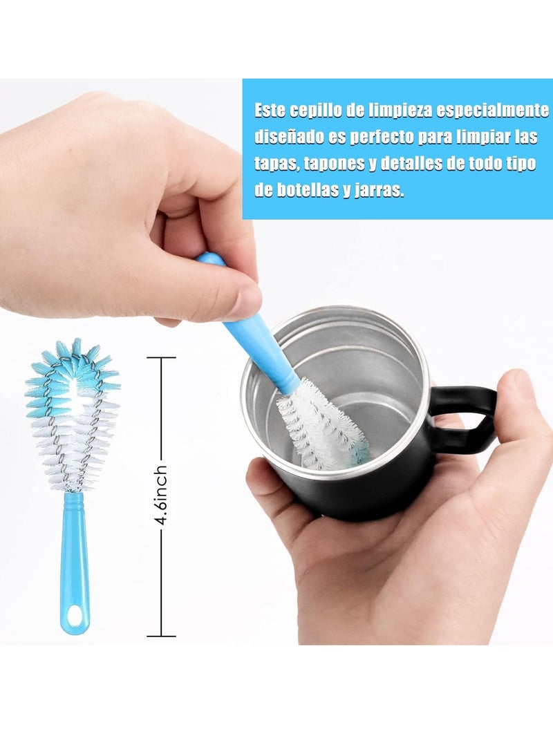 Bottle Brush, Set of 8 Baby Bottle Brush, Multifunction Straw Washing Brush with Hanging Hole