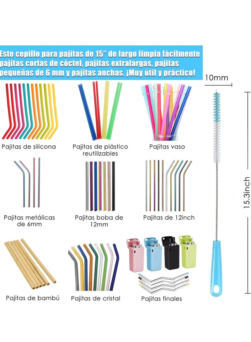 Bottle Brush, Set of 8 Baby Bottle Brush, Multifunction Straw Washing Brush with Hanging Hole