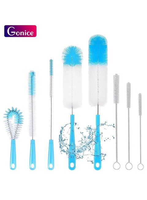 Bottle Brush, Set of 8 Baby Bottle Brush, Multifunction Straw Washing Brush with Hanging Hole
