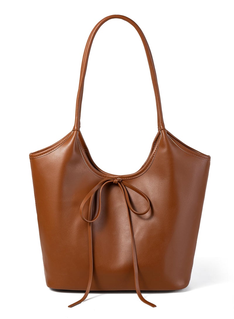 Avilego Vintage French Bow Tote Bag Large Capacity Hobo Bag Shoulder Bag Satchel Purse Chic Underarm Bag for Women Girls - Image 1