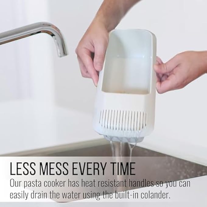 SWIUKPHE Microwave Pasta Cooker With Strainer Lid Quick  Easy NoBoil NoMess Pasta Maker For Spaghetti  Noodles - Image 3