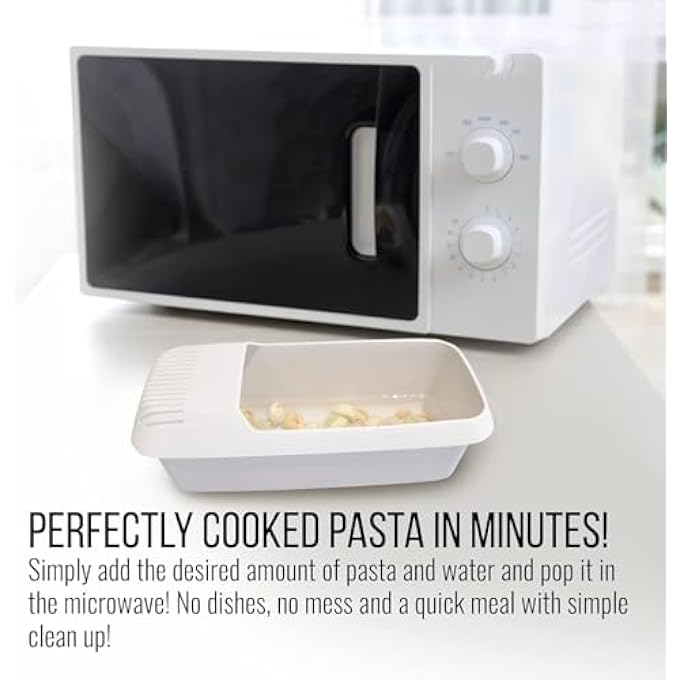 SWIUKPHE Microwave Pasta Cooker With Strainer Lid Quick  Easy NoBoil NoMess Pasta Maker For Spaghetti  Noodles - Image 2