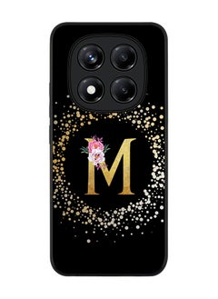 Stylizedd For Xiaomi Redmi Note 14 Pro 5G / X7 5G Case,Slim fit Camera Protection, Shockproof Thin Phone cover  - Custom Monogram Floral - M ( Black )  - Image 1