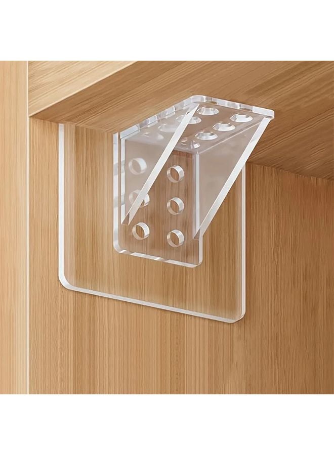 5pcs Clear Adhesive Shelf Brackets No Drill Heavy Duty Wall Mount Holds 33 07LB - Image 2