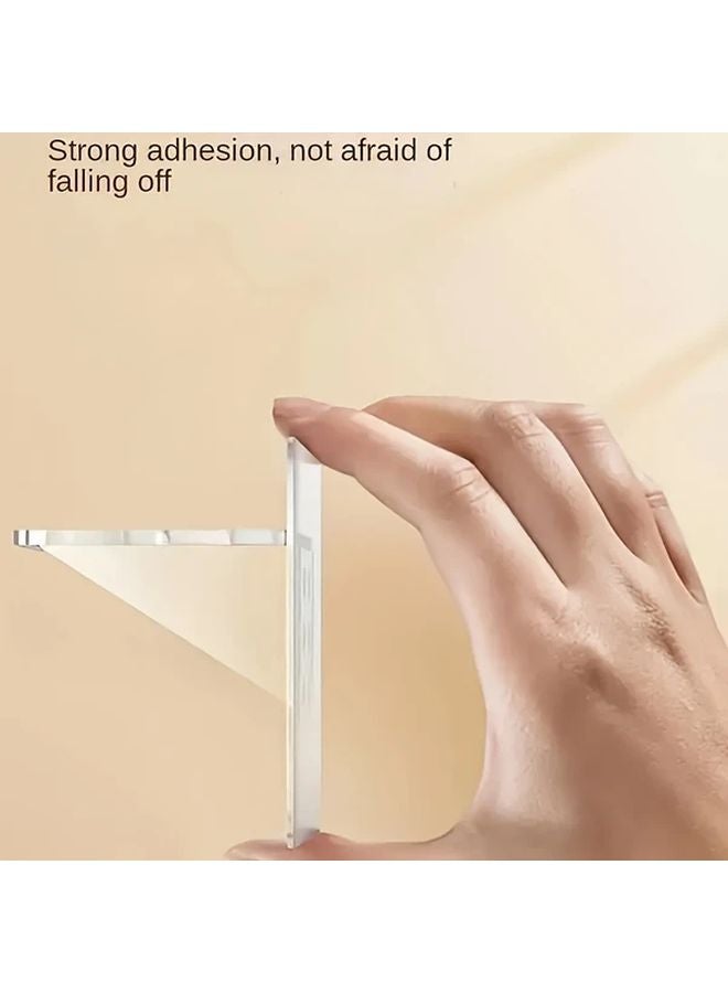 5pcs Clear Adhesive Shelf Brackets No Drill Heavy Duty Wall Mount Holds 33 07LB - Image 5