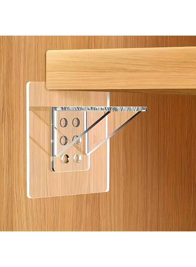 5pcs Clear Adhesive Shelf Brackets No Drill Heavy Duty Wall Mount Holds 33 07LB - Image 3