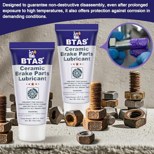 BTAS Brake Grease for Brake Parts Lubricant,Caliper Sliding Pin and Pad Lube,Silicone Brake Grease of High Temp Synthetic Ceramic 1oz - Image 5