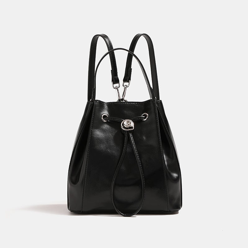 2024 Niche Design High-End Sense Bucket Backpack Drawstring Shoulder Bag Student Travel Schoolbag - Image 1