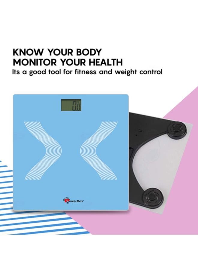 PowerMax Fitness PowerMax Fitness Digital Weight Machine for Human Body - Bathroom Scale with Step-on-Technology & Sharp LED Display, 180Kg Human Body Capacity (Color: Twitter Blue, Model:BSD-2)  - Image 3