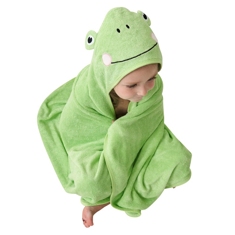 HIPHOP PANDA HIPHOP PANDA Hooded Towel Rayon Made from Bamboo Bath Towel with Bear Ears for Newborn Babie Toddler Infant Absorbent Large Baby Towel Frog 30 x 30 Inch 