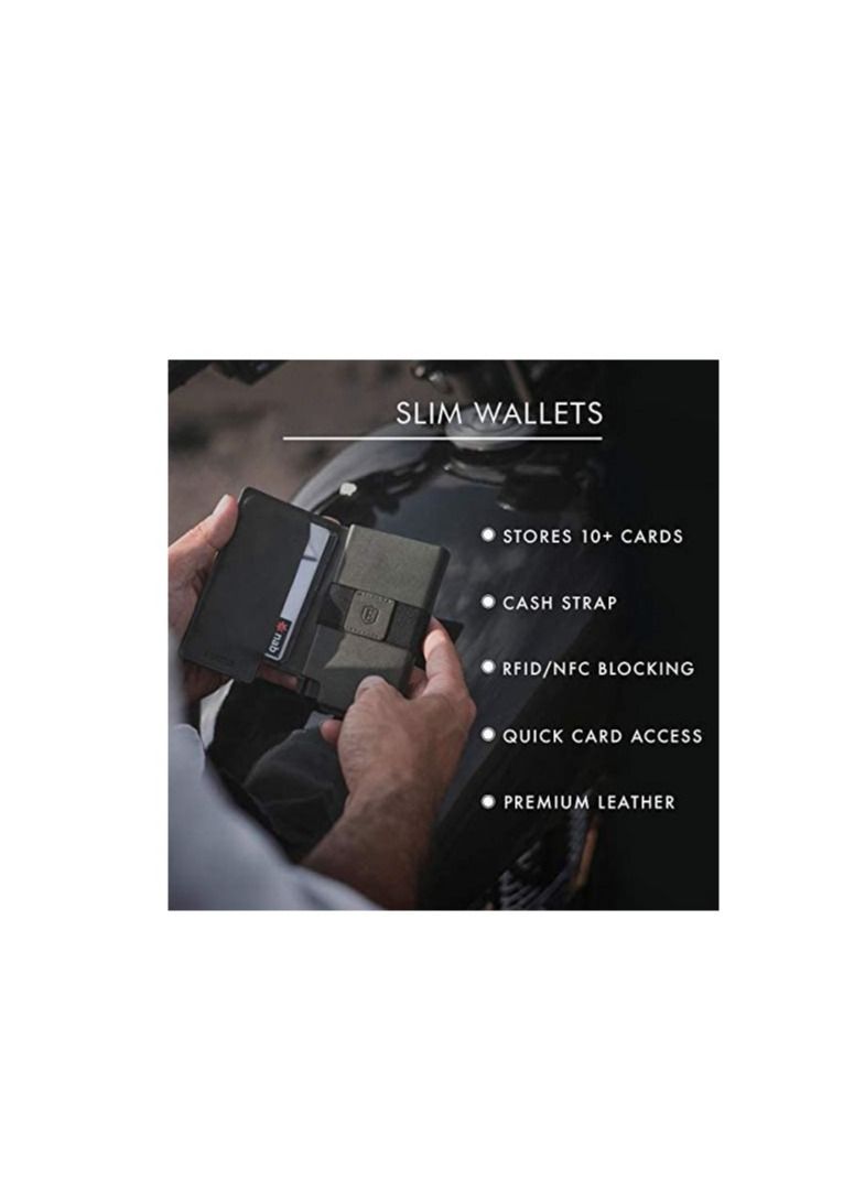 SYOSI Parliament - Slim Leather Wallet - RFID Blocking - Quick Card Access - Image 5