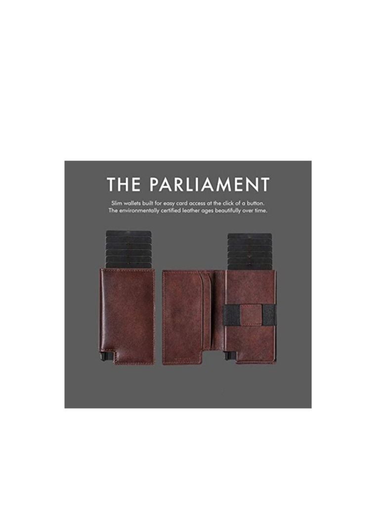 SYOSI Parliament - Slim Leather Wallet - RFID Blocking - Quick Card Access - Image 4