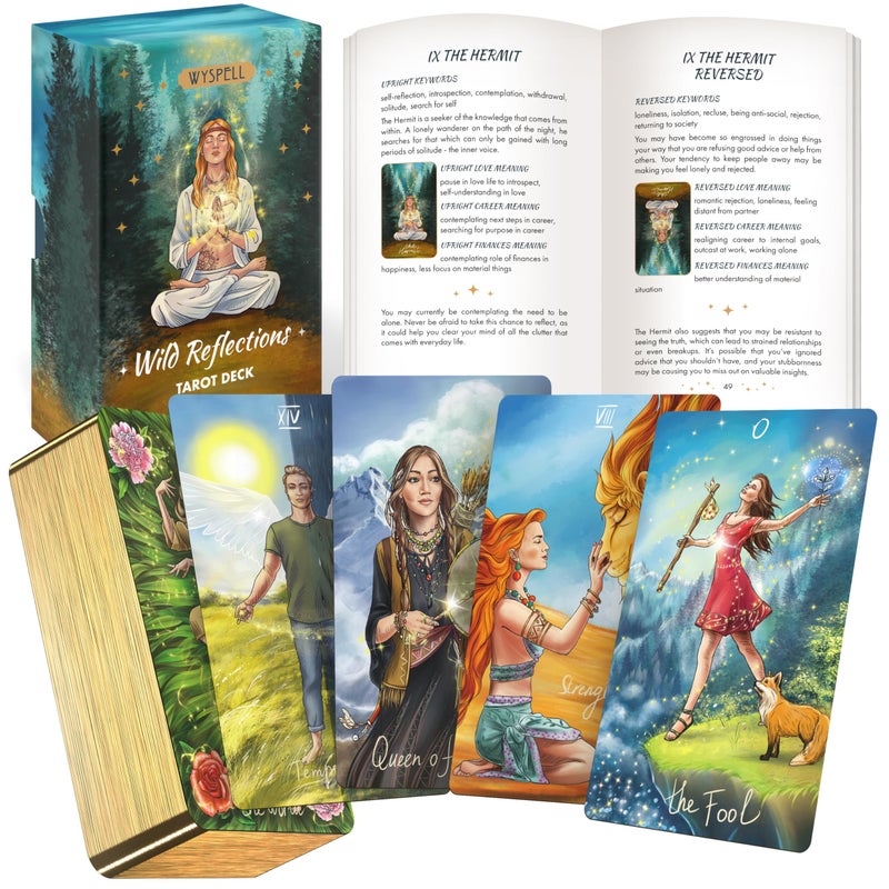 Wyspell Tarot Cards for Beginners Wild Reflections Unique Tarot Deck with Guidebook NatureInspired Cards Traditional Symbolism Beautiful Modern Tarot Decks - Image 4