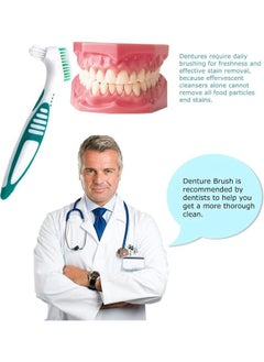 Generic Premium Hygiene Denture Cleaning Brush Set, Multi-Layered Bristles & Ergonomic Rubber Handle, for Denture Care(Purple & Green)  - Image 2