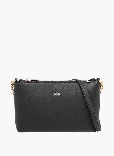 ميسي Women All-Over Monogram Print Crossbody Bag with Zip Closure and Adjustable Strap
