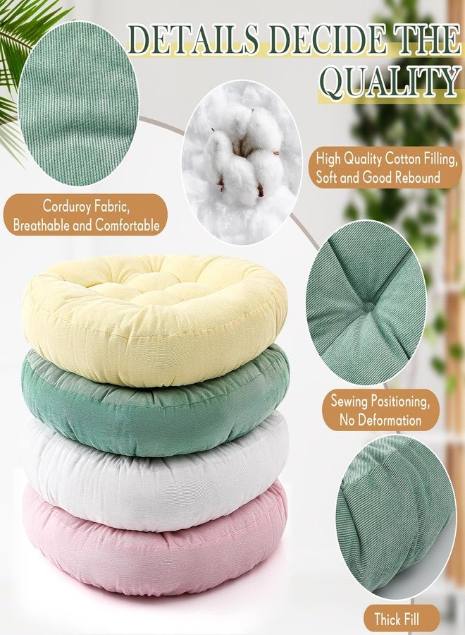 جيريفي مجموعة وسائد أرضية من جيريفي، 4 قطع، مقاس 22 × 22 بوصة، وسادة أرضية كبيرة للتأمل للبالغين، وسادة جلوس للتأمل، هدية عيد الميلاد (لون ماكارون، دائري). - Image 3